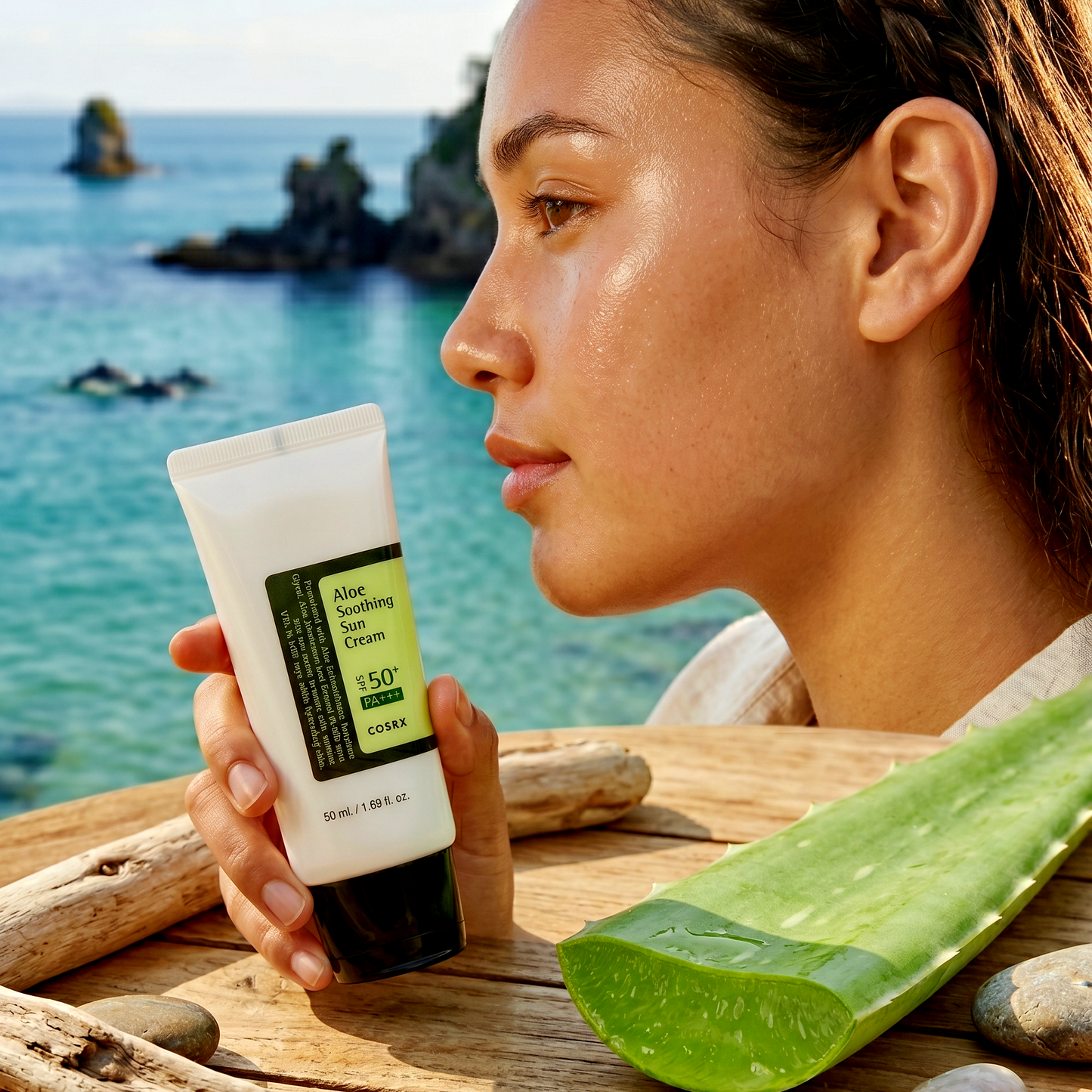 COSRX Aloe Soothing Sun Cream SPF50+ 50ml | AmiGlow NZ