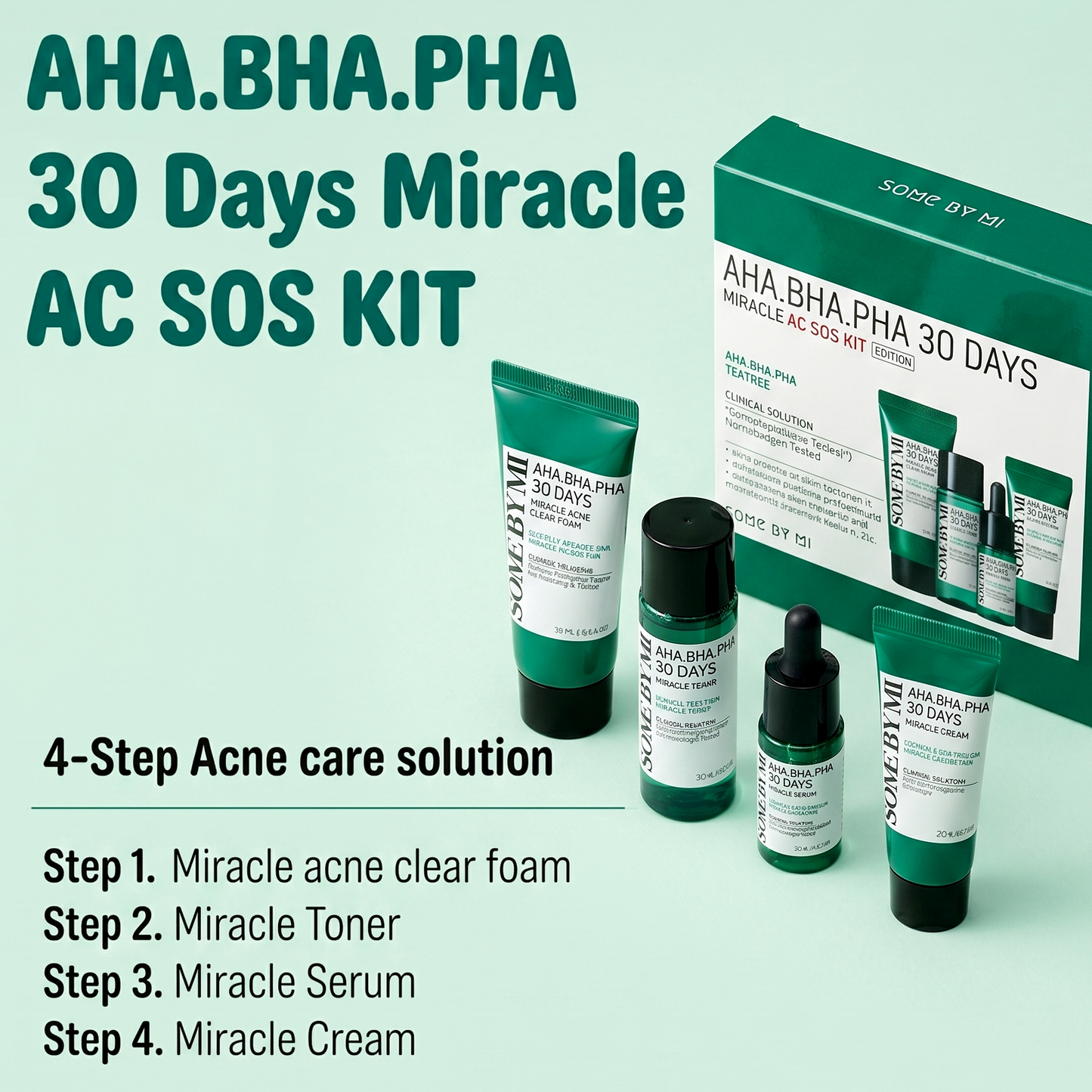 Some By Mi 30 Days Miracle Acne SOS Kit | Clear Skin Kit | AmiGlow NZ
