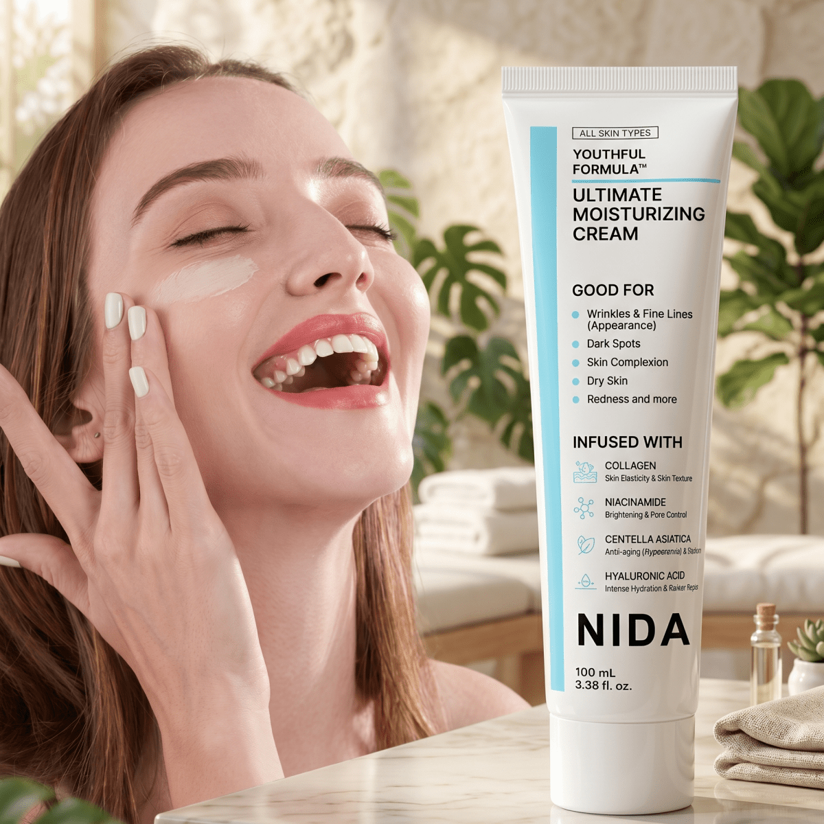 NIDA Youthful Formula Ultimate Moisturising Cream 100ml | Anti-Aging Cream | AmiGlow NZ - AmiGlow