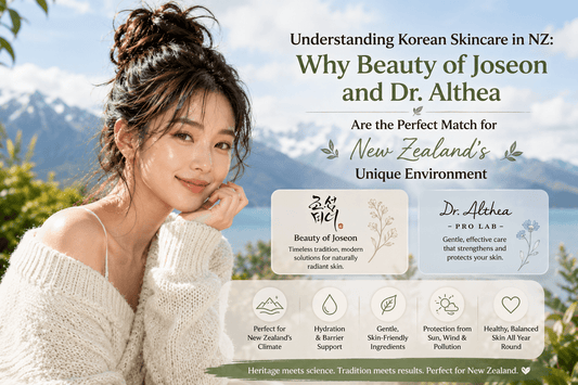 Why Beauty of Joseon and Dr. Althea are a perfect match for New Zealand's environment, available at AmiGlow NZ.