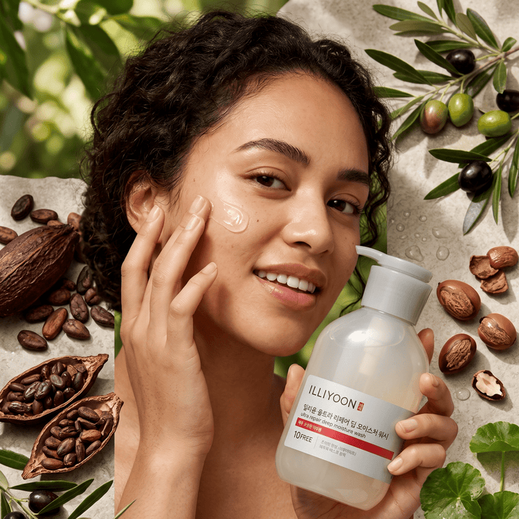 ILLIYOON Ultra Repair Deep Moisture Wash, in a large 500ml pump bottle for dry-skin hydration.