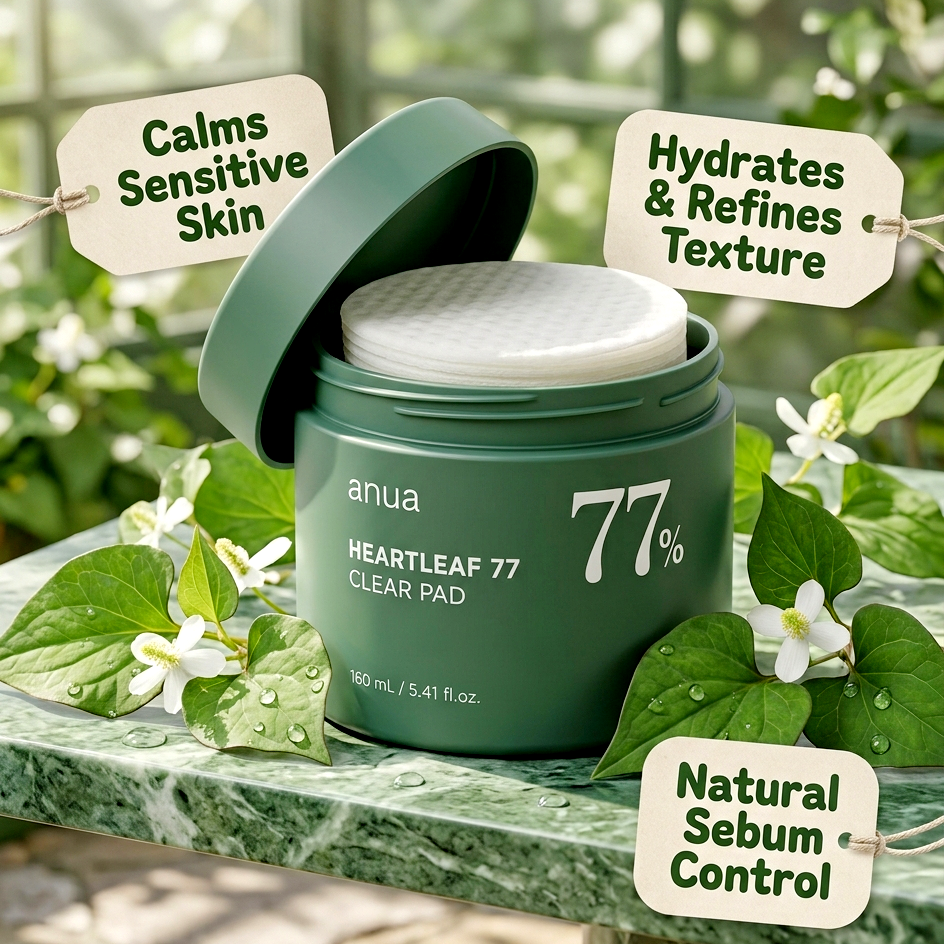 ANUA Heartleaf 77 Clear Pad 160ml (70 ea) | Soothing Toner Pads | AmiGlow NZ