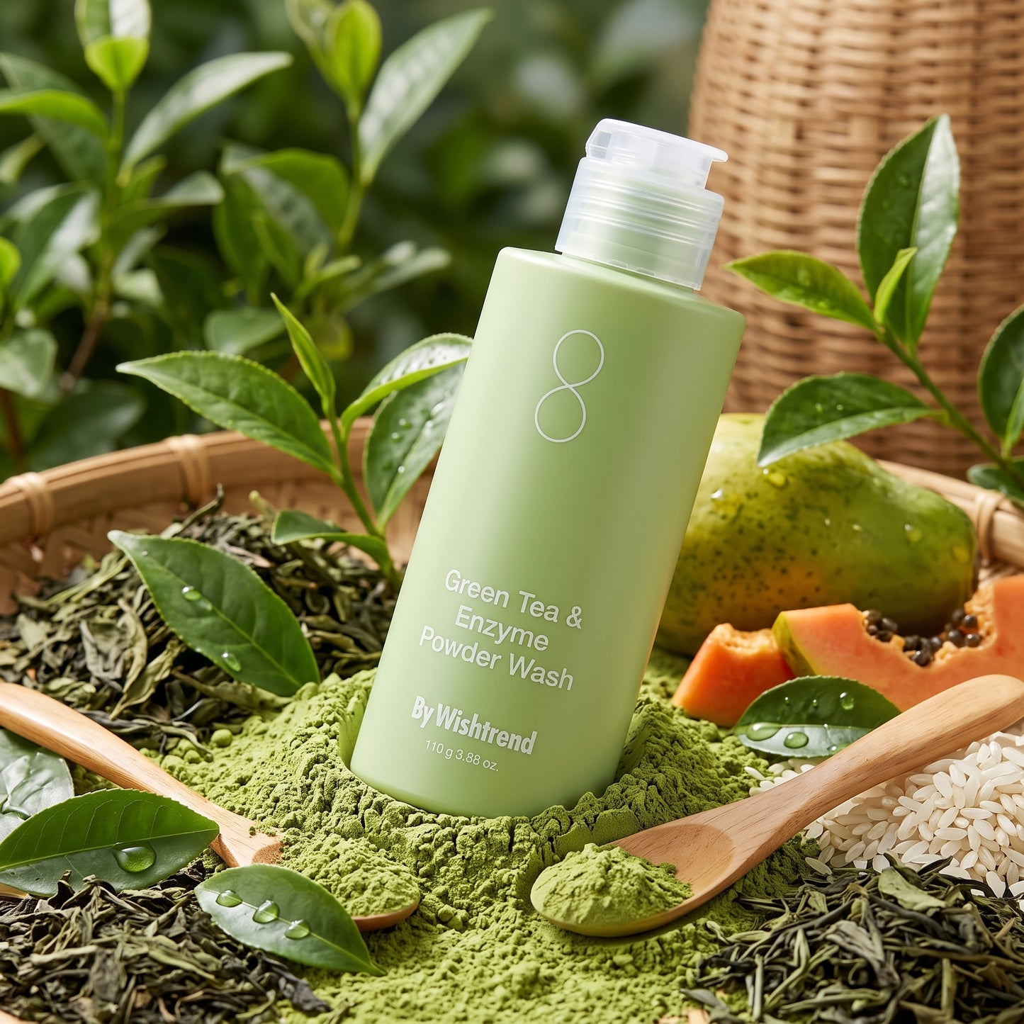 By Wishtrend Green Tea & Enzyme Powder Wash JUMBO 110g | AmiGlow NZ