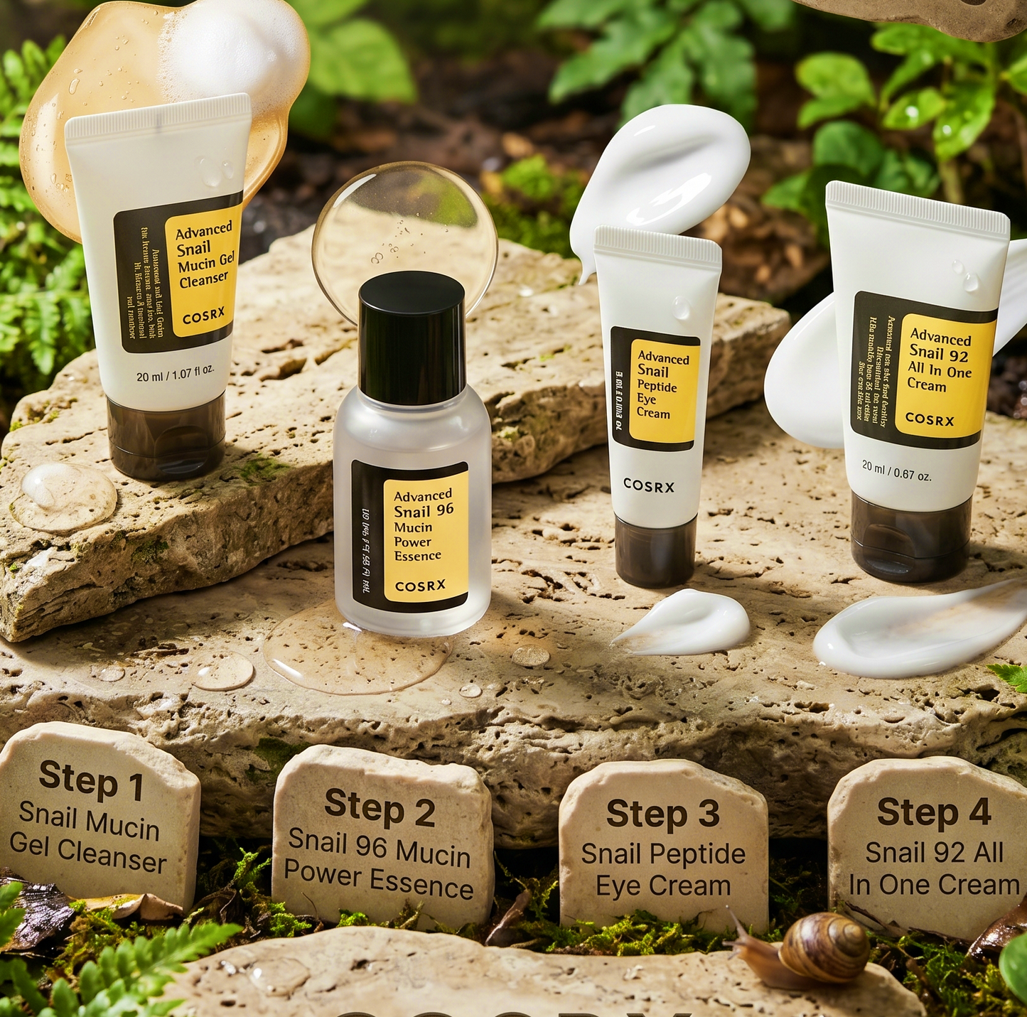 COSRX All About Snail 4-Step Kit | Snail Mucin Set | AmiGlow NZ