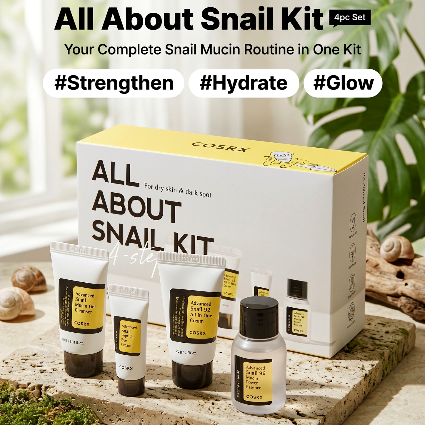 COSRX All About Snail 4-Step Kit | Snail Mucin Set | AmiGlow NZ