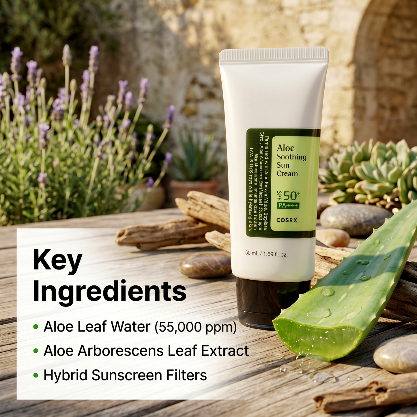 COSRX Aloe Soothing Sun Cream SPF50+ 50ml | AmiGlow NZ