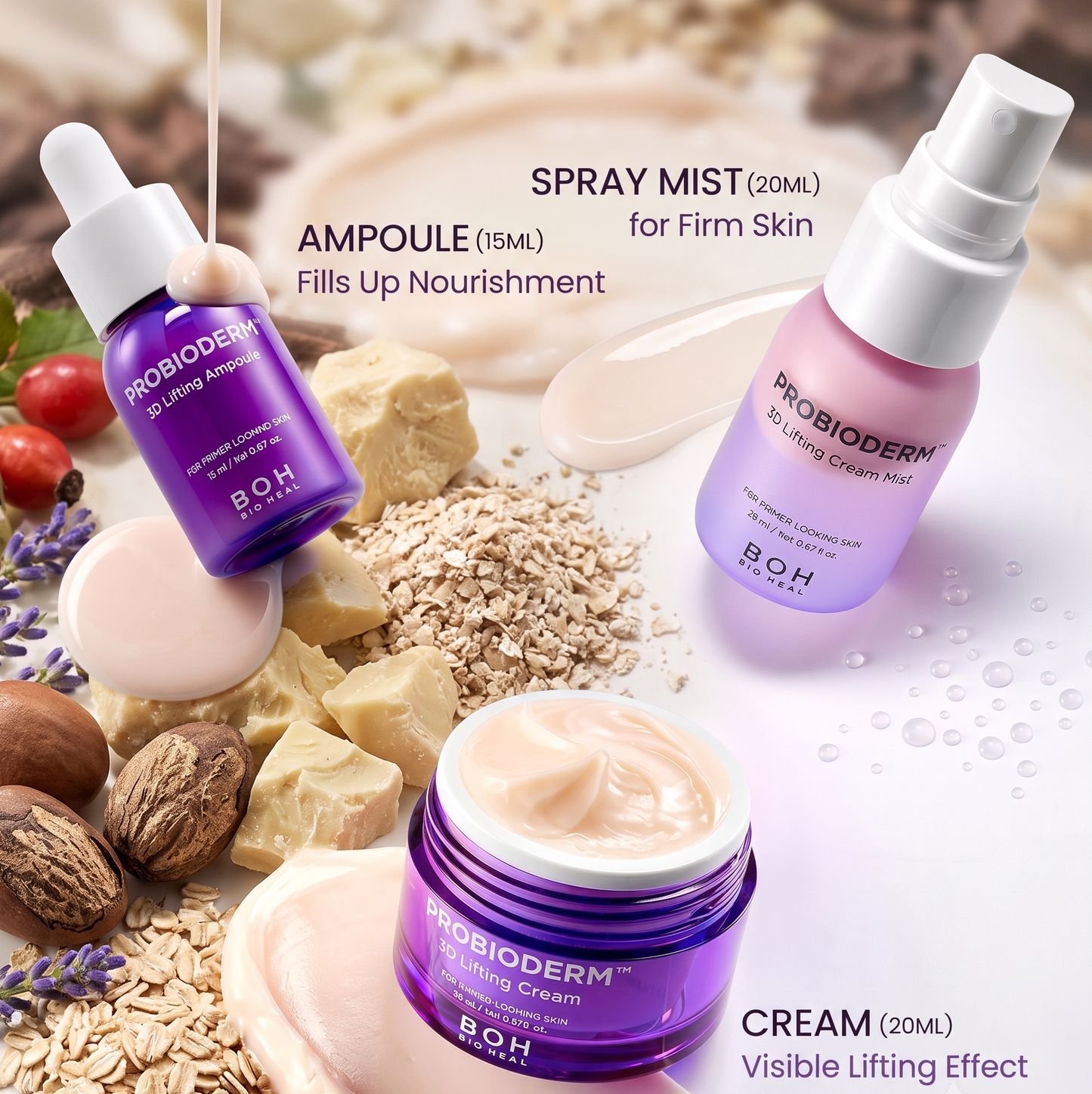 BIOHEAL BOH Probioderm 3D Lifting Travel Kit 3 items | AmiGlow NZ