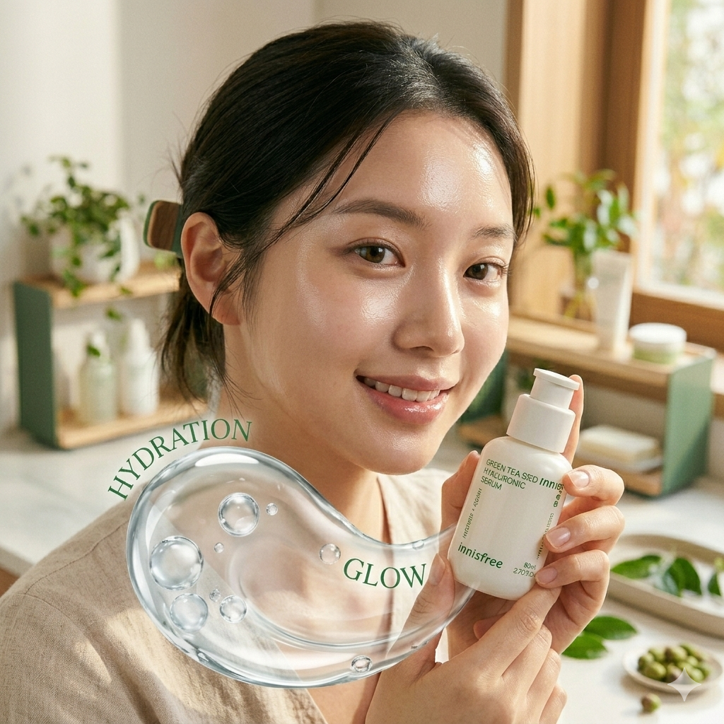 Innisfree Green Tea Seed Hyaluronic Serum | Hydrating Serum | AmiGlow NZ