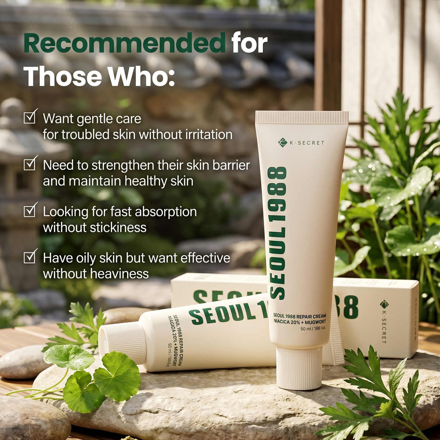 K-SECRET SEOUL 1988 Repair Cream Niacica 20% + Mugwort 50ml | AmiGlow NZ