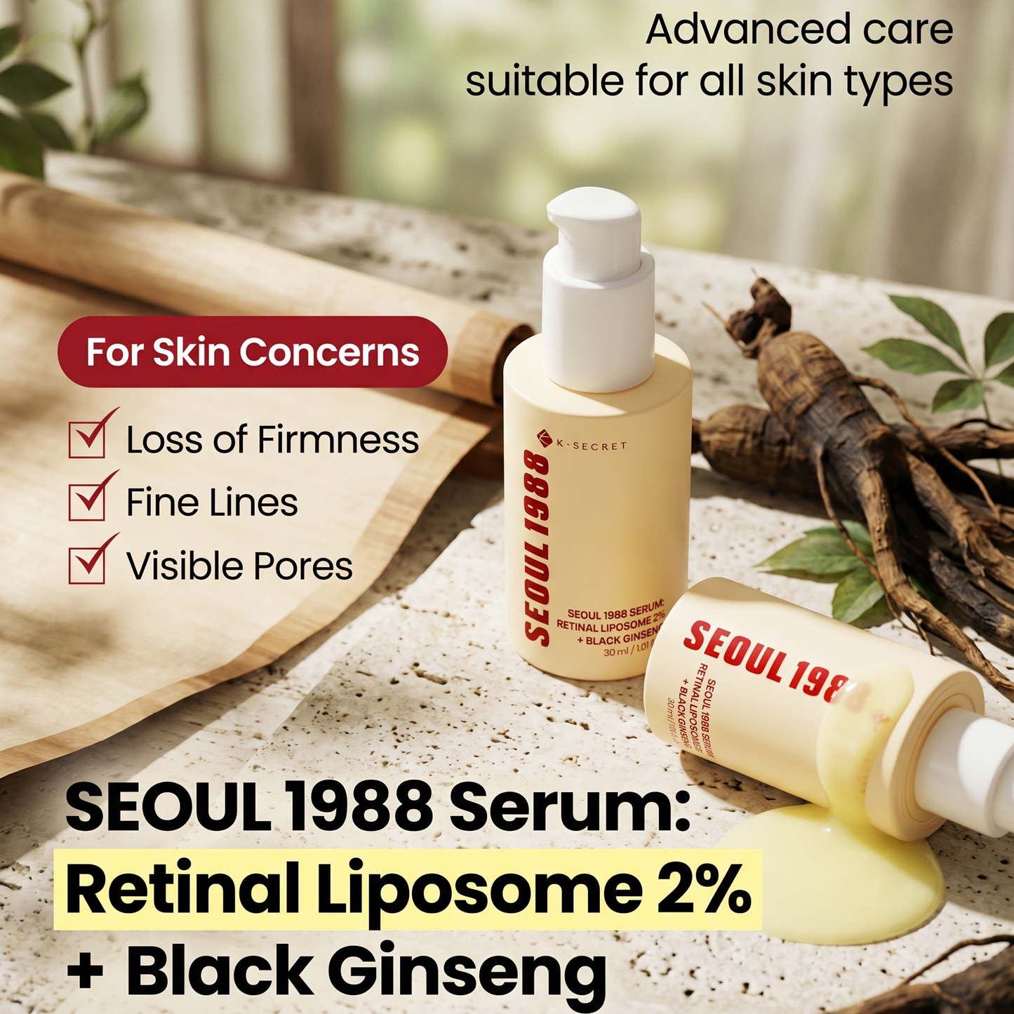 K-SECRET SEOUL 1988 Retinal Liposome 2% Serum 30ml | Niacinamide & Vitamin C Serum | AmiGlow NZ