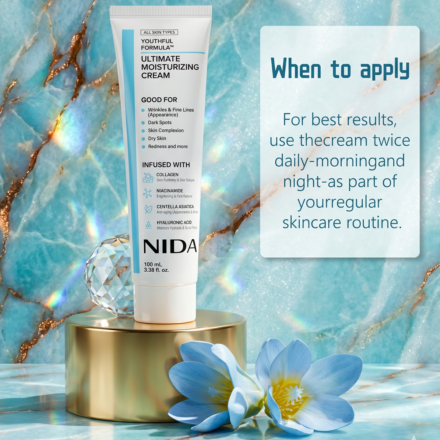 NIDA Youthful Formula Ultimate Moisturising Cream 100ml | Anti-Aging Cream | AmiGlow NZ