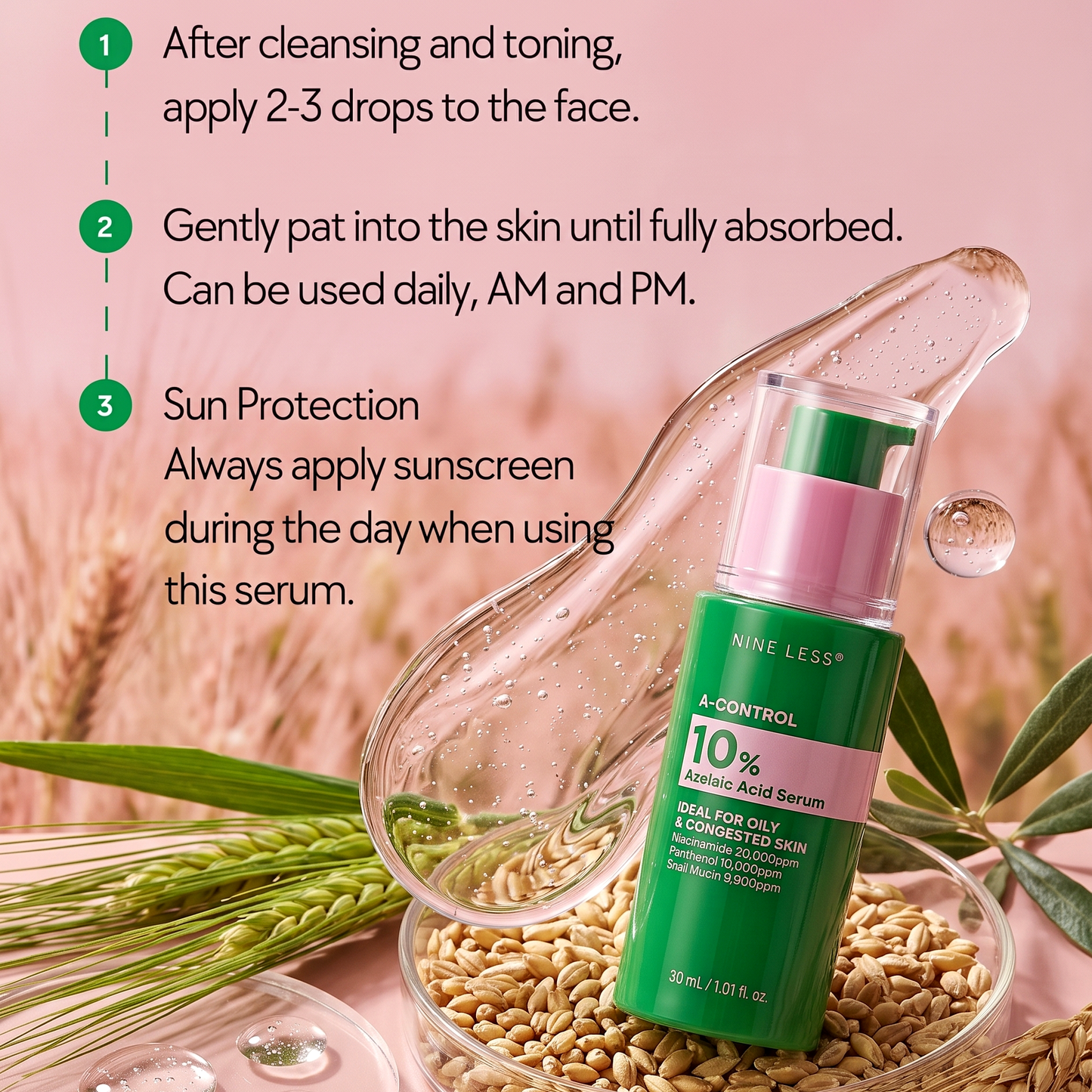 NINELESS A-Control 10% Azelaic Acid Serum 30ml | AmiGlow NZ