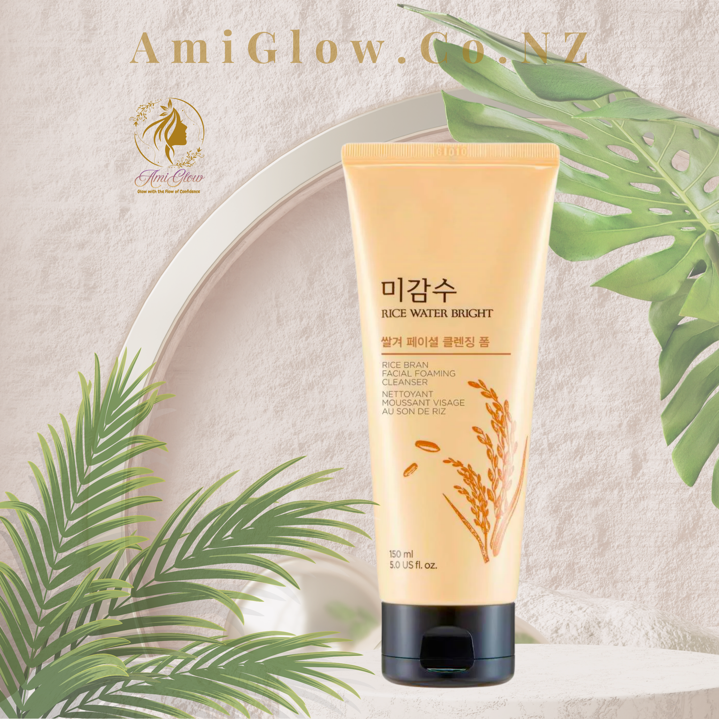 The Face Shop Rice Water Bright Foaming Cleanser 150ml | AmiGlow NZ