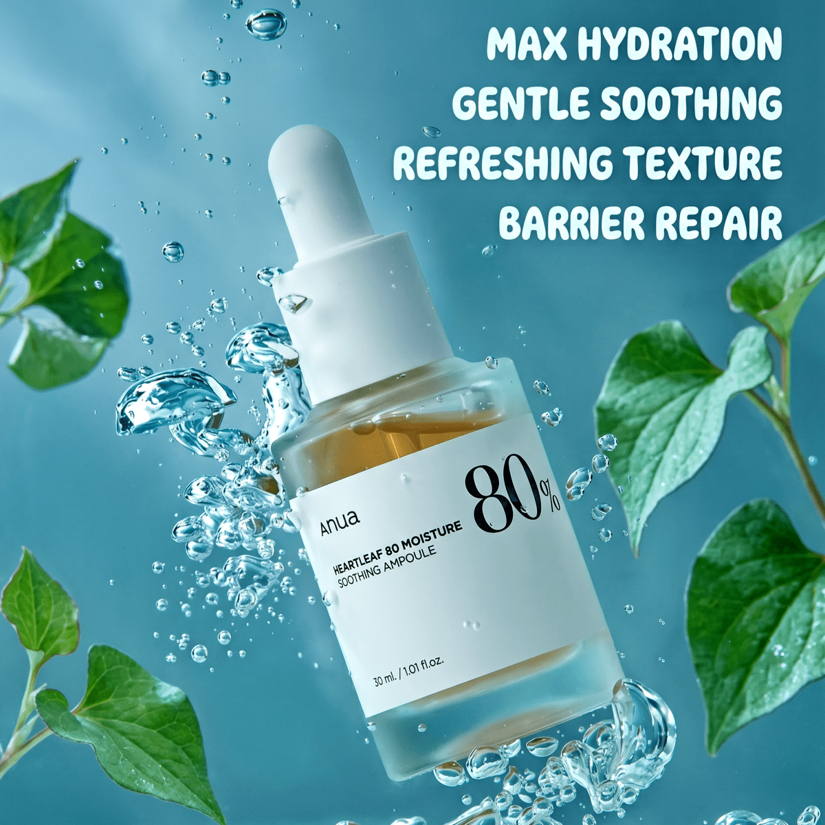 ANUA Heartleaf 80% Soothing Ampoule 30ml | Calming Ampoule | AmiGlow NZ - AmiGlow