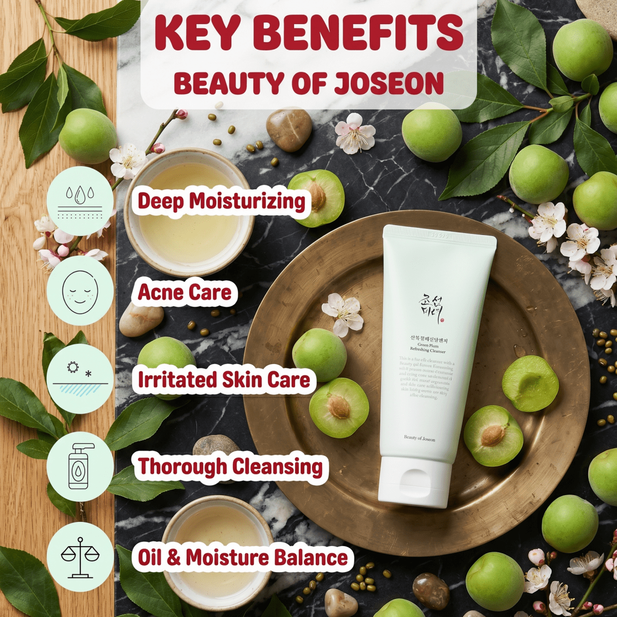 Beauty of Joseon Green Plum Refreshing Cleanser 100ml | Low pH Cleanser | AmiGlow NZ