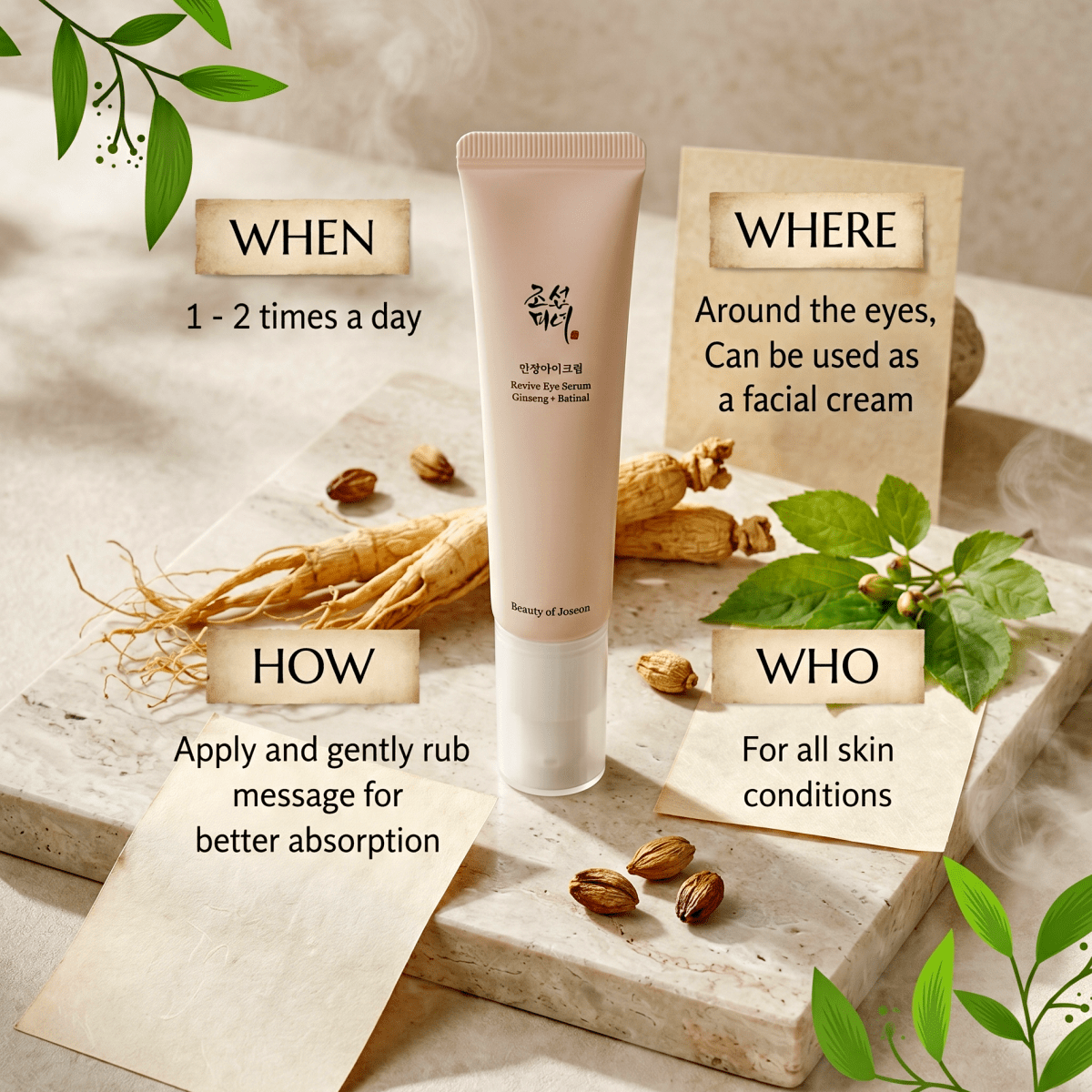 Beauty of Joseon Revive Eye Serum 30ml | Ginseng + Retinal | AmiGlow NZ - AmiGlow