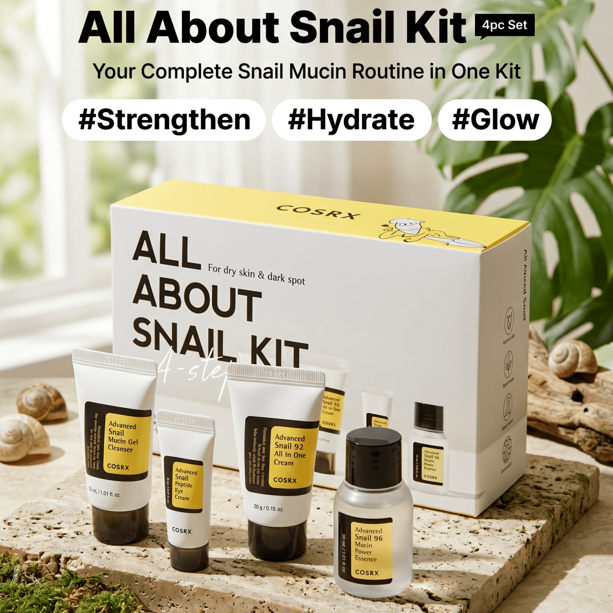 COSRX All About Snail 4-Step Kit | Snail Mucin Set | AmiGlow NZ - AmiGlow