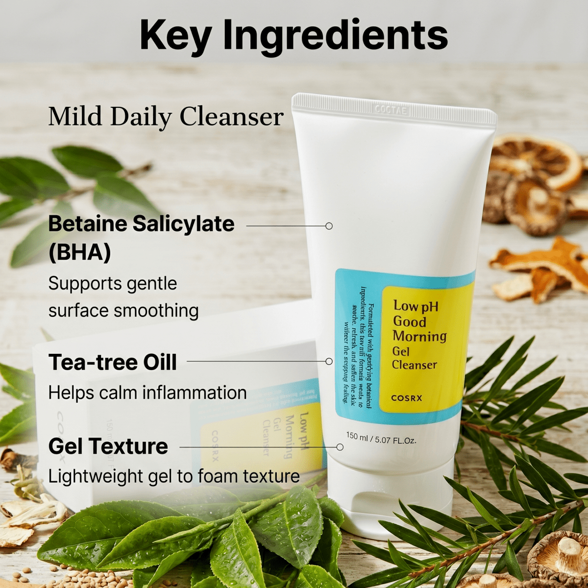 COSRX Low pH Good Morning Gel Cleanser 150ml | Gentle Cleanser | AmiGlow NZ - AmiGlow