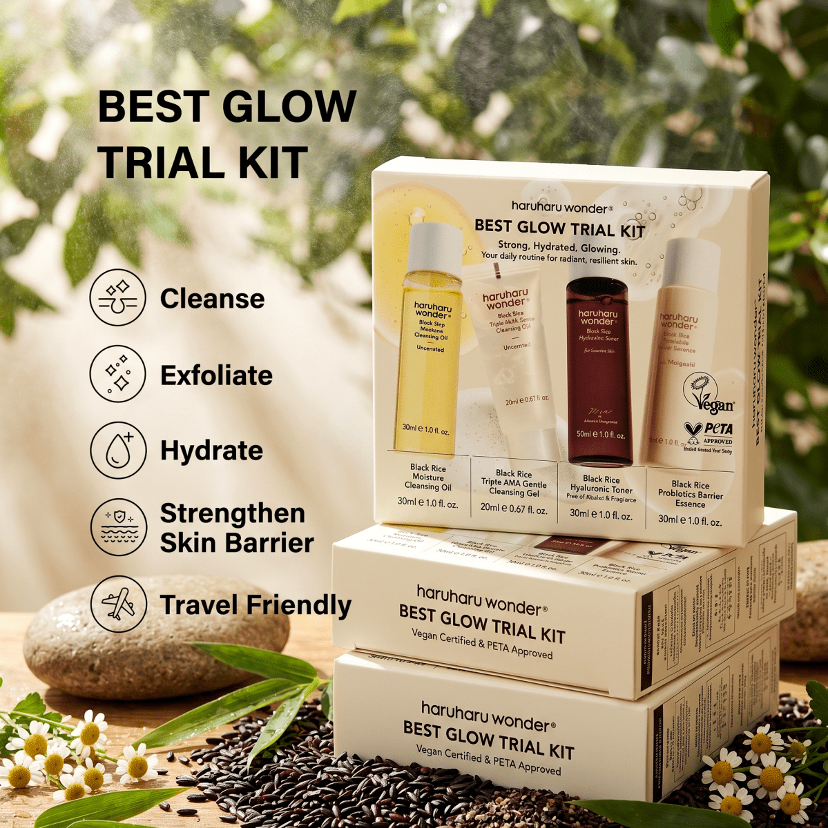 Haruharu Wonder Best Glow Trial Kit 1set | Travel Size Kit | AmiGlow NZ - AmiGlow