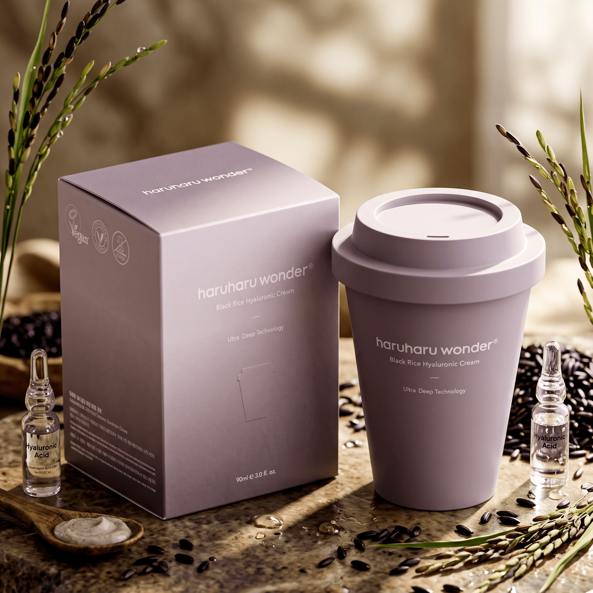 Haruharu Wonder Black Rice 10 Hyaluronic Cream Cup Type 90ml | AmiGlow NZ - AmiGlow
