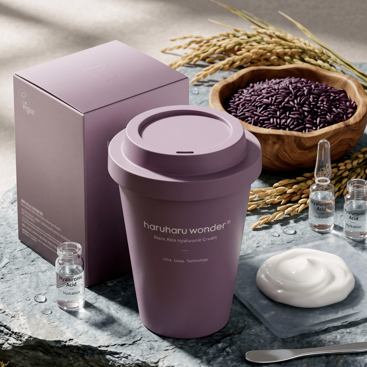 Haruharu Wonder Black Rice 10 Hyaluronic Cream Cup Type 90ml | AmiGlow NZ - AmiGlow
