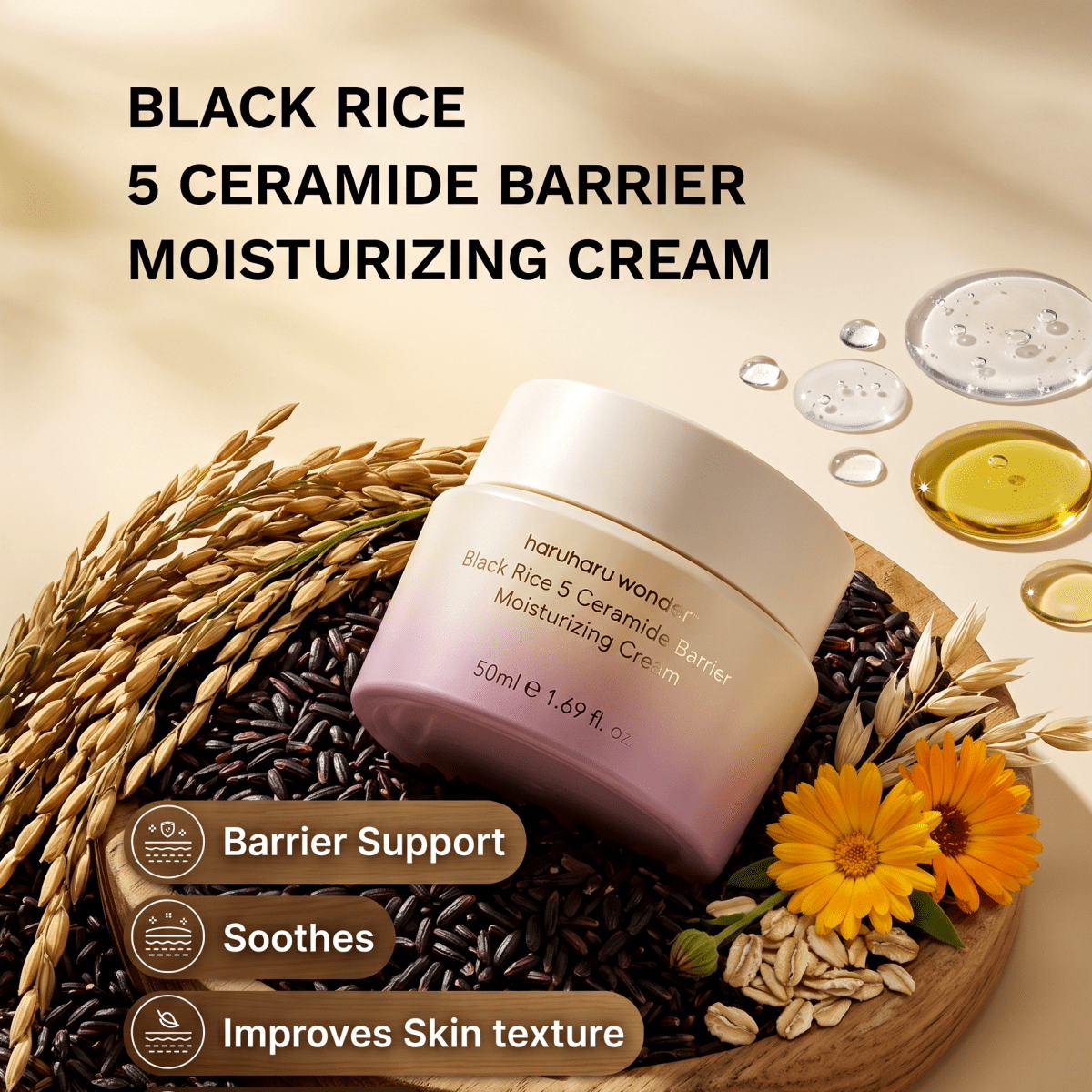 Haruharu Wonder Black Rice 5 Ceramide Cream 50ml | AmiGlow NZ - AmiGlow
