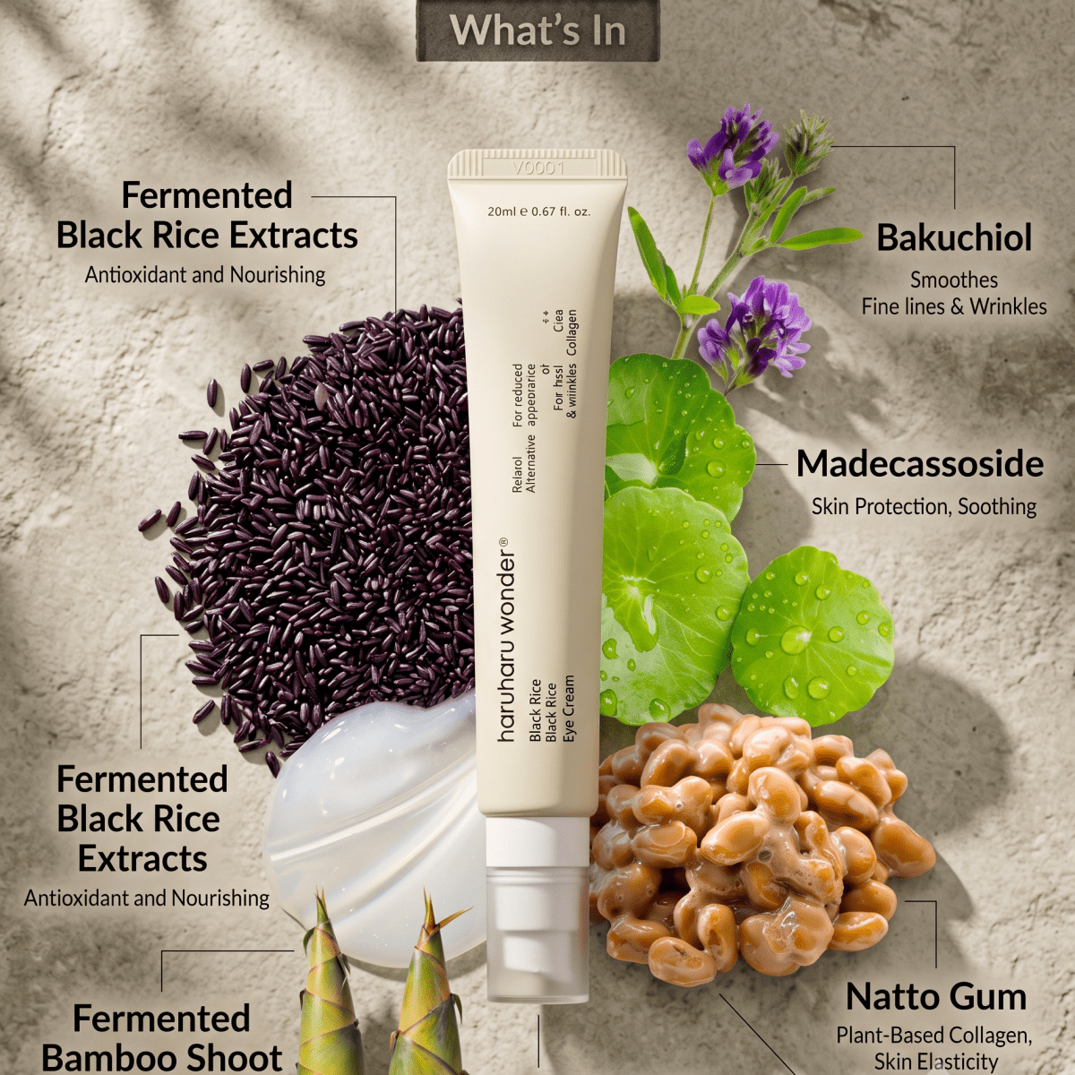Haruharu Wonder Black Rice Bakuchiol Eye Cream 20ml | AmiGlow NZ - AmiGlow