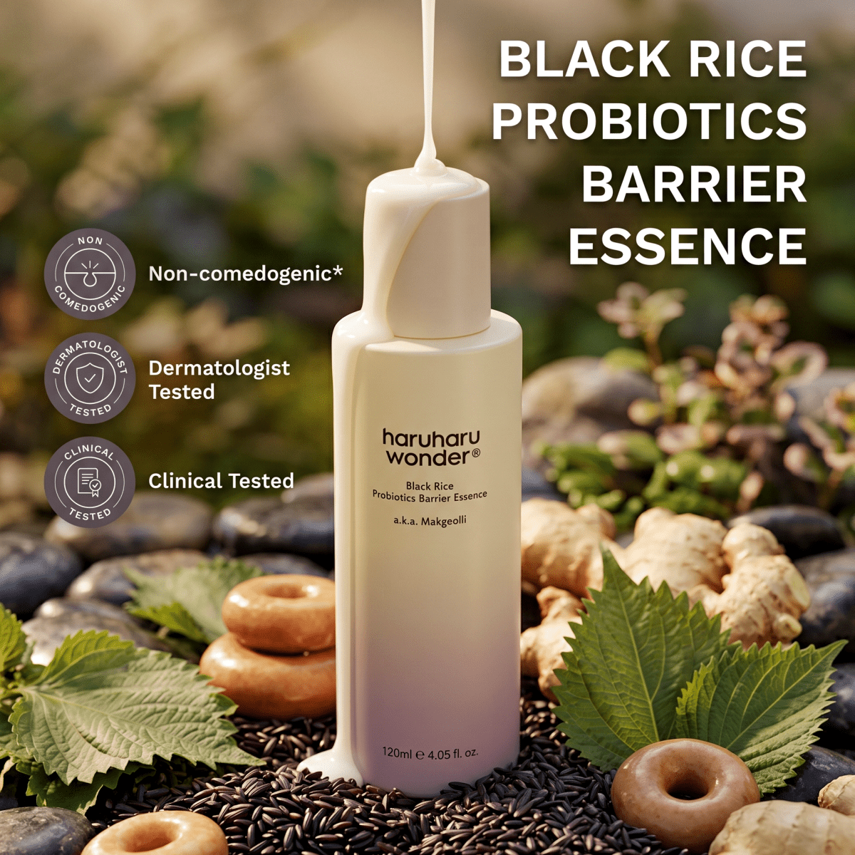 Haruharu Wonder Black Rice Probiotics Barrier Essence 120ml | AmiGlow NZ - AmiGlow