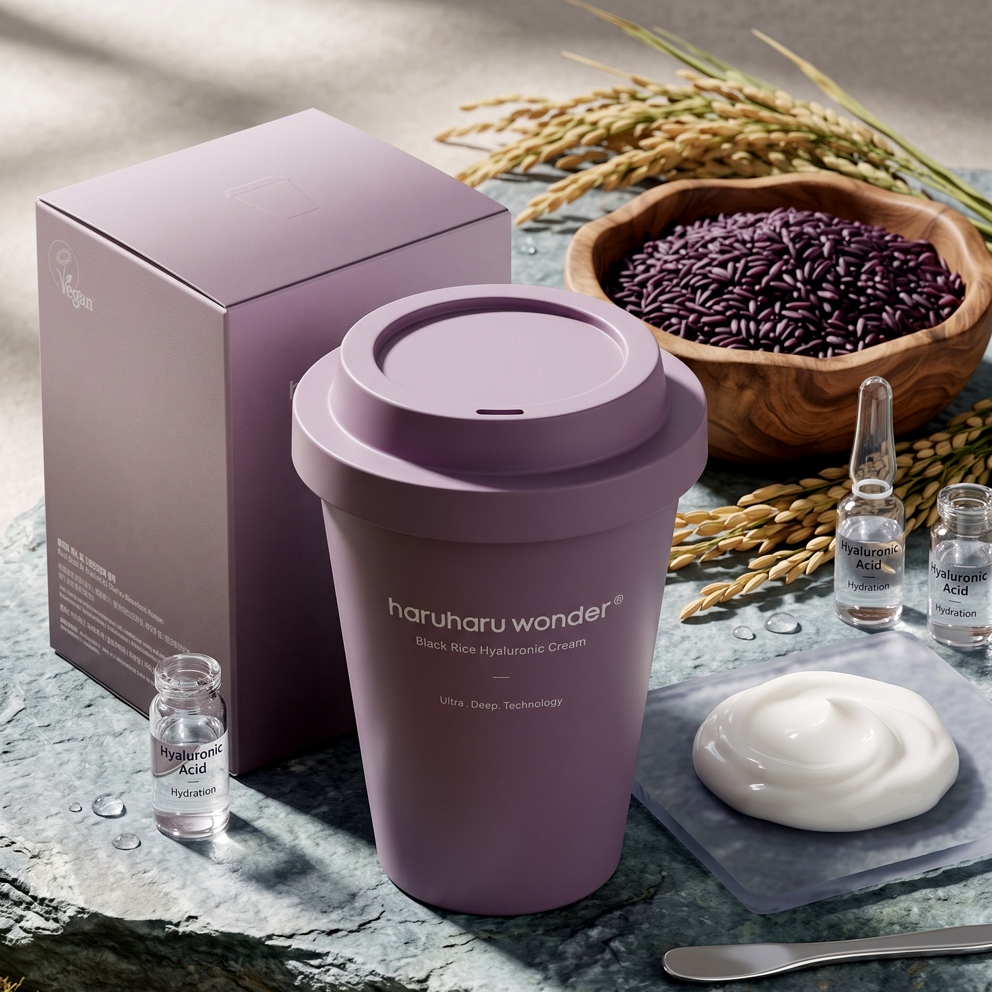 Haruharu Wonder Black Rice 10 Hyaluronic Cream Cup Type 90ml | AmiGlow NZ