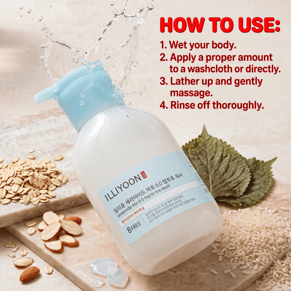ILLIYOON Ceramide Ato 6.0 Top to Toe Wash 500ml | All-in-One Wash | AmiGlow NZ - AmiGlow