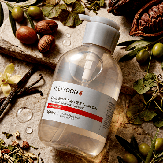 ILLIYOON Ultra Repair Deep Moisture Wash, in a large 500ml pump bottle for dry-skin hydration.