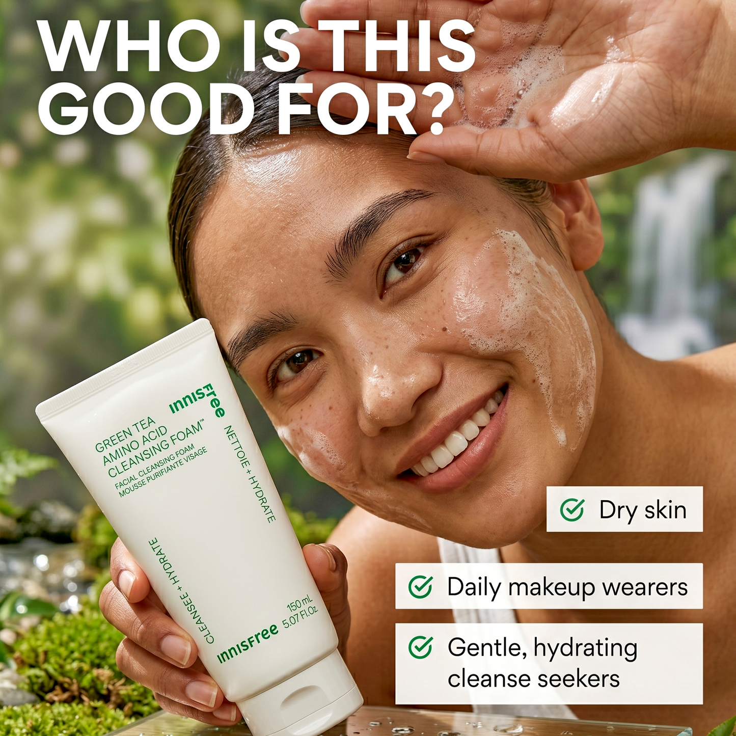 Innisfree Green Tea Amino Hydrating Cleansing Foam 30ml | AmiGlow NZ