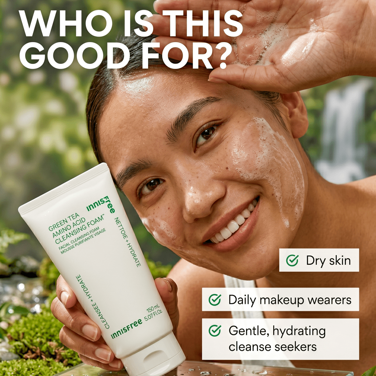 Innisfree Green Tea Amino Hydrating Cleansing Foam 30ml | AmiGlow NZ - AmiGlow
