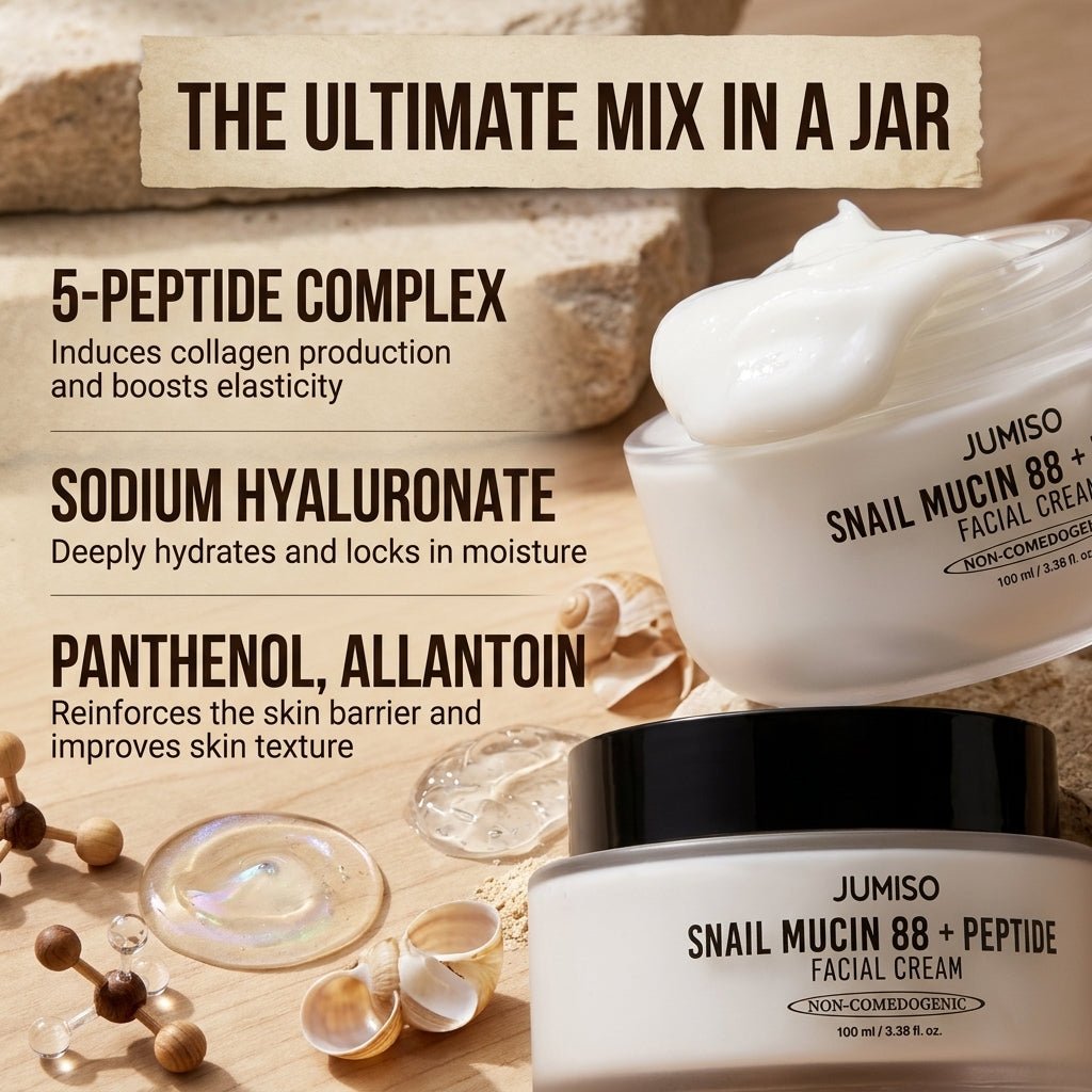 JUMISO Snail Mucin 88 + Peptide Facial Cream 100ml | AmiGlow NZ - AmiGlow