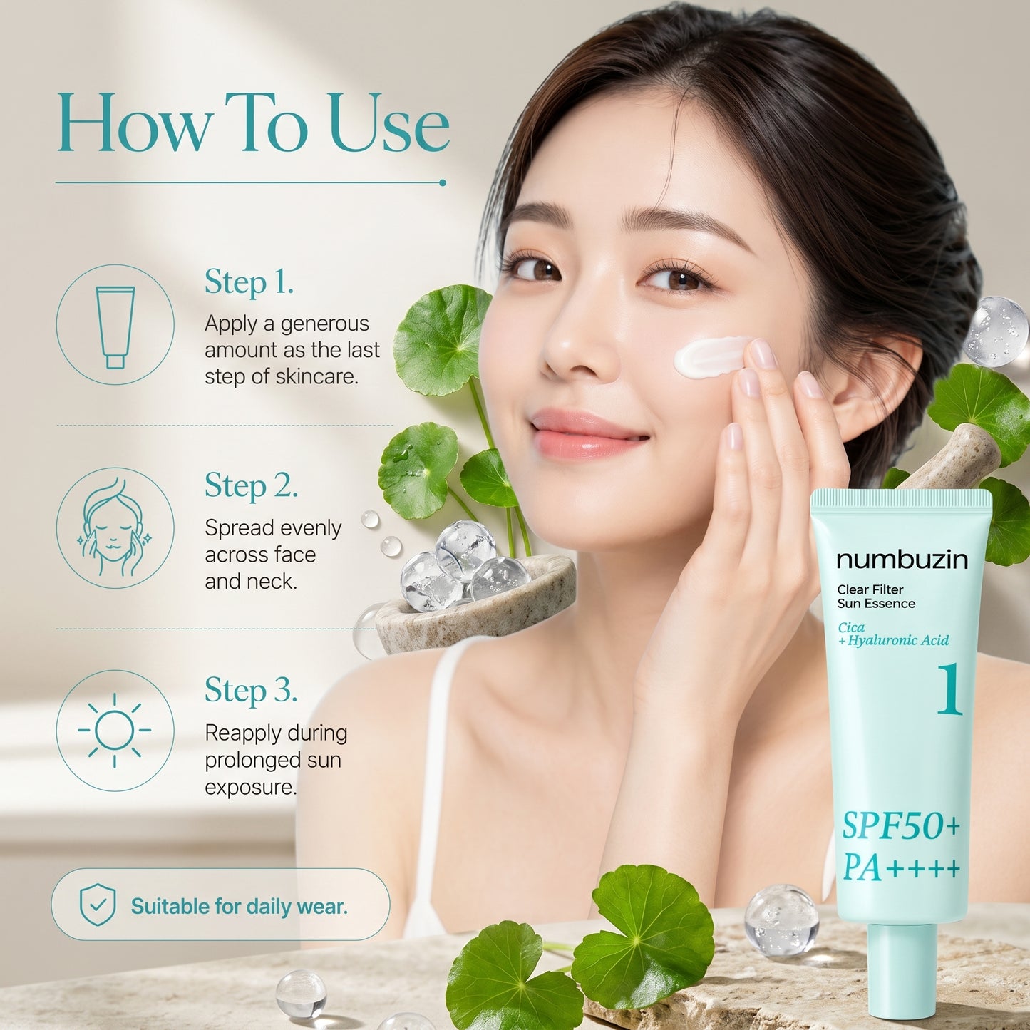 numbuzin No.1 Clear Filter Sun Essence 50ml | AmiGlow NZ