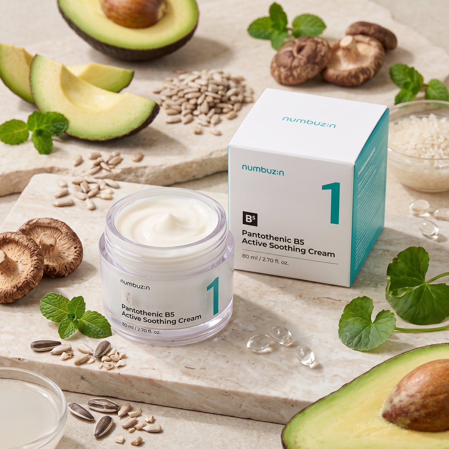 numbuzin No.1 Pantothenic B5 Active Soothing Cream 80ml | AmiGlow NZ