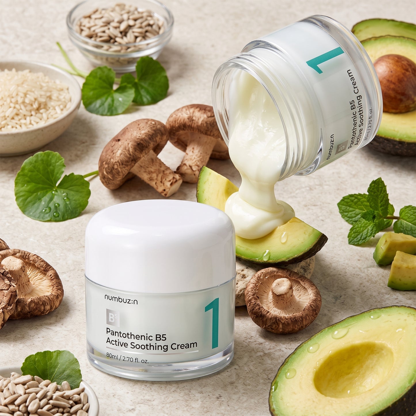 numbuzin No.1 Pantothenic B5 Active Soothing Cream 80ml | AmiGlow NZ