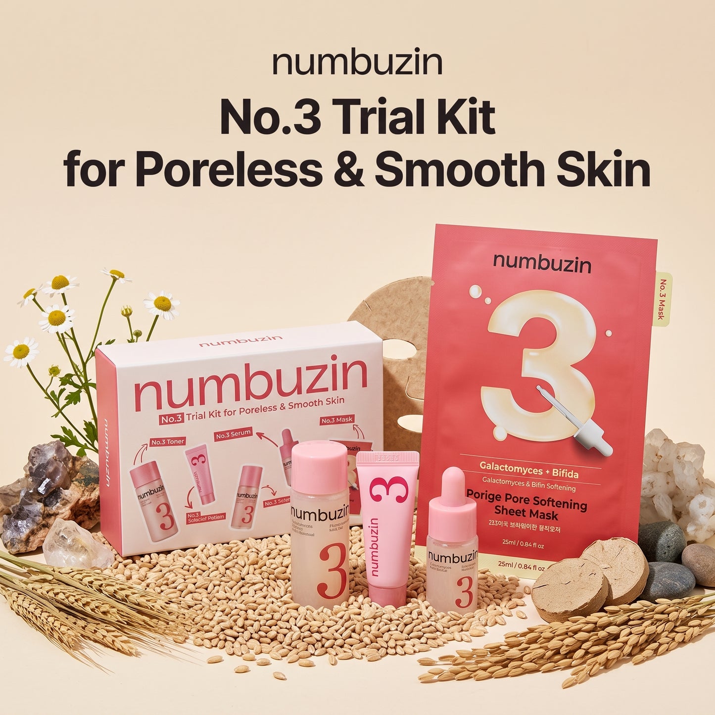 numbuzin No.3 Trial Kit for Poreless & Smooth Skin 5pcs | AmiGlow NZ