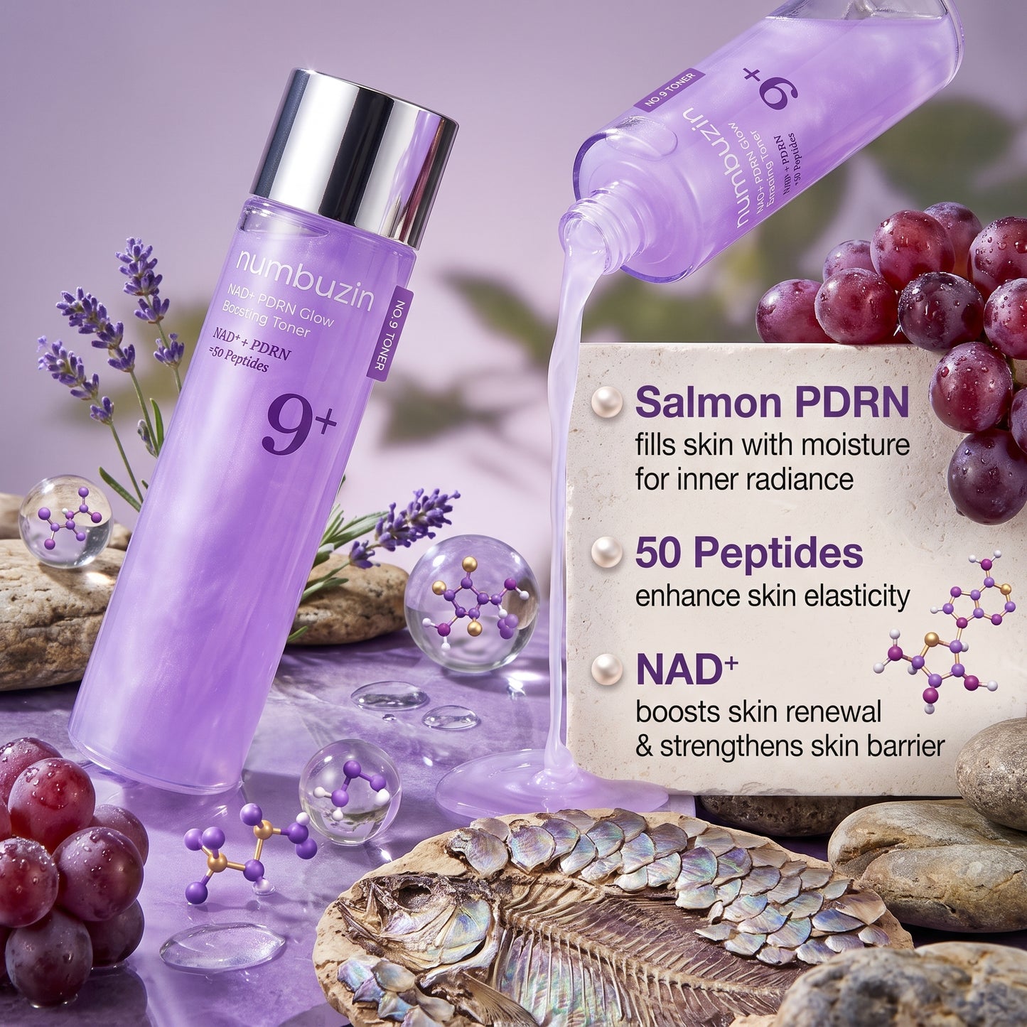 numbuzin No.9 NAD+ PDRN Glow Boosting Toner 150ml | AmiGlow NZ