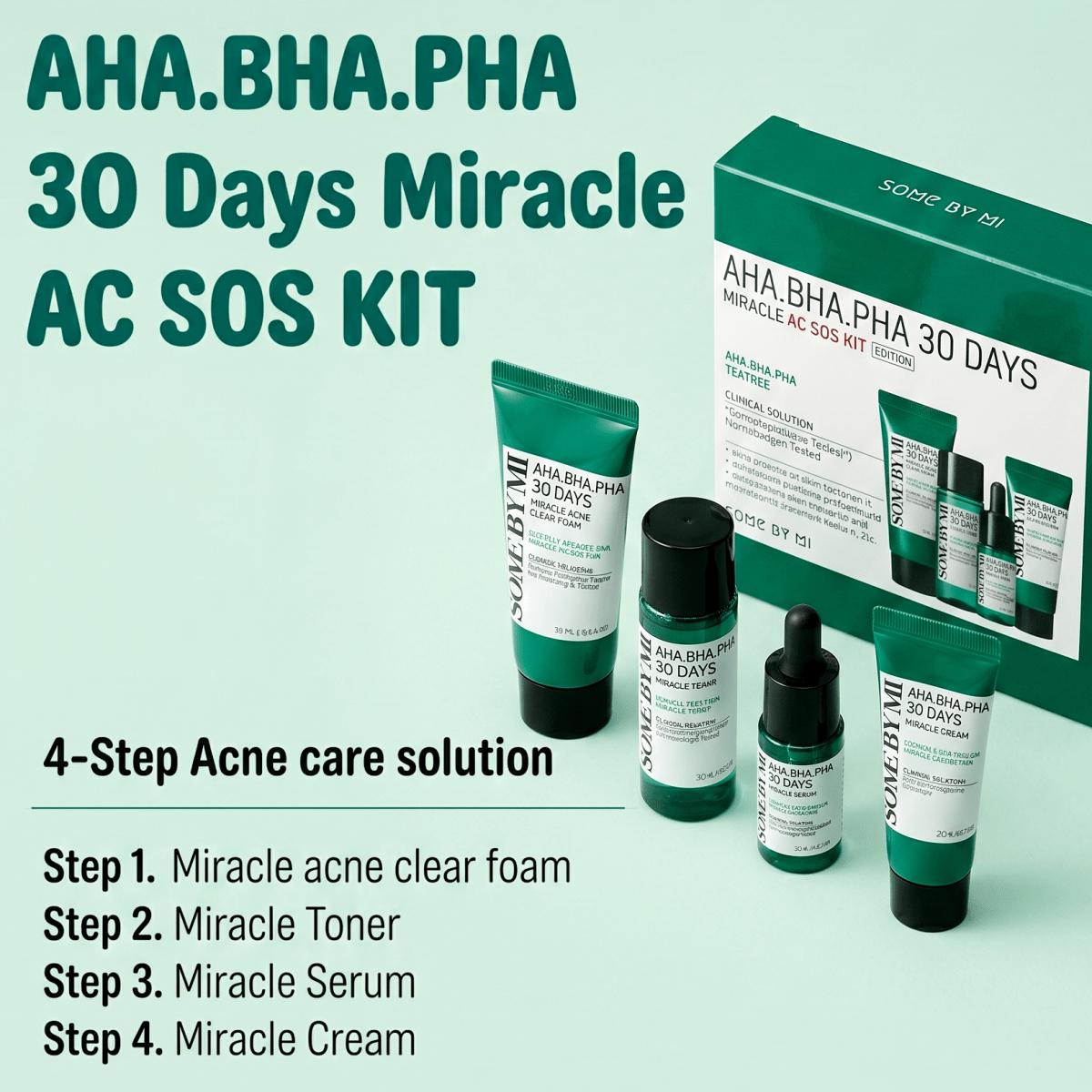 Some By Mi 30 Days Miracle Acne SOS Kit | Clear Skin Kit | AmiGlow NZ - AmiGlow