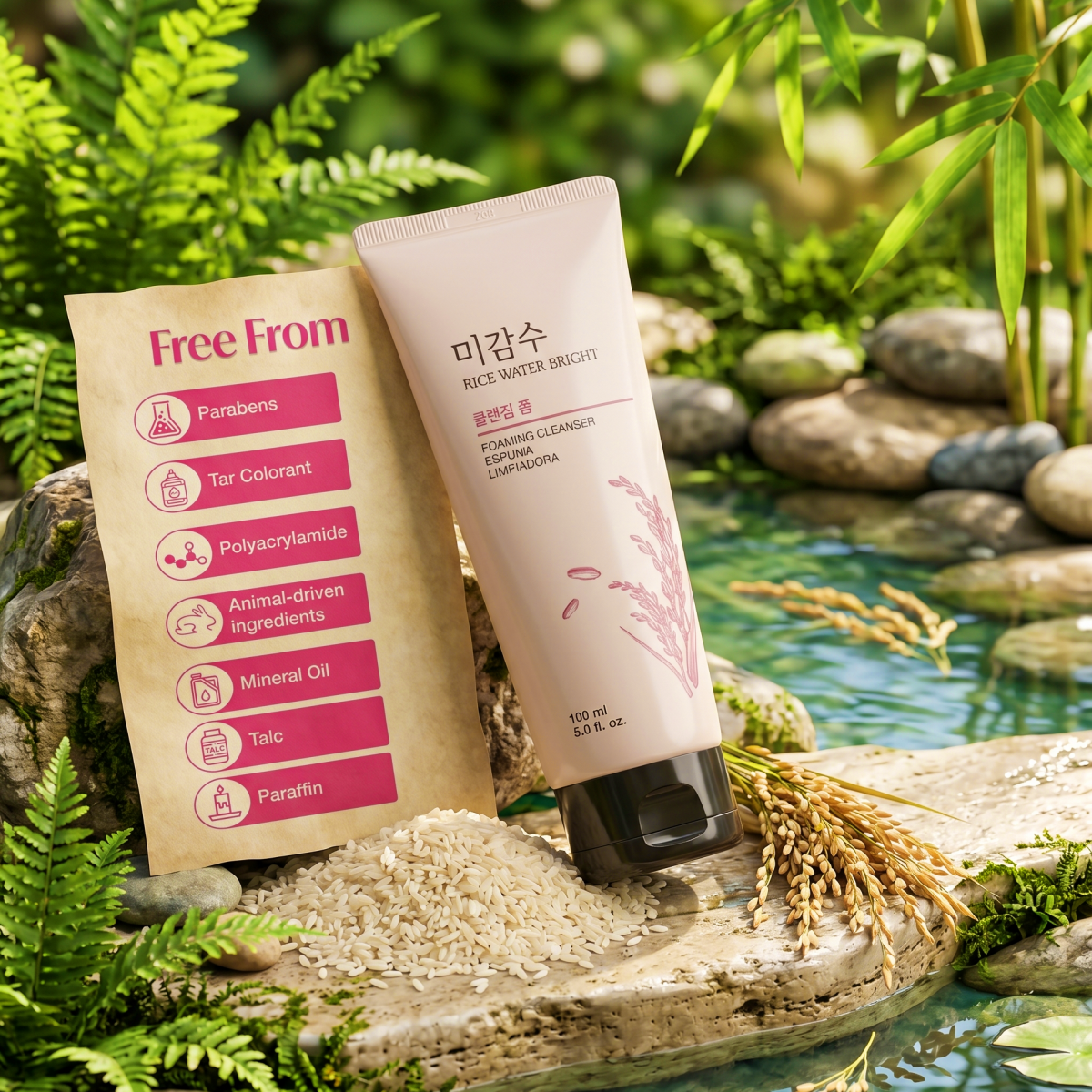 The Face Shop Rice Water Bright Foaming Cleanser 150ml | AmiGlow NZ - AmiGlow