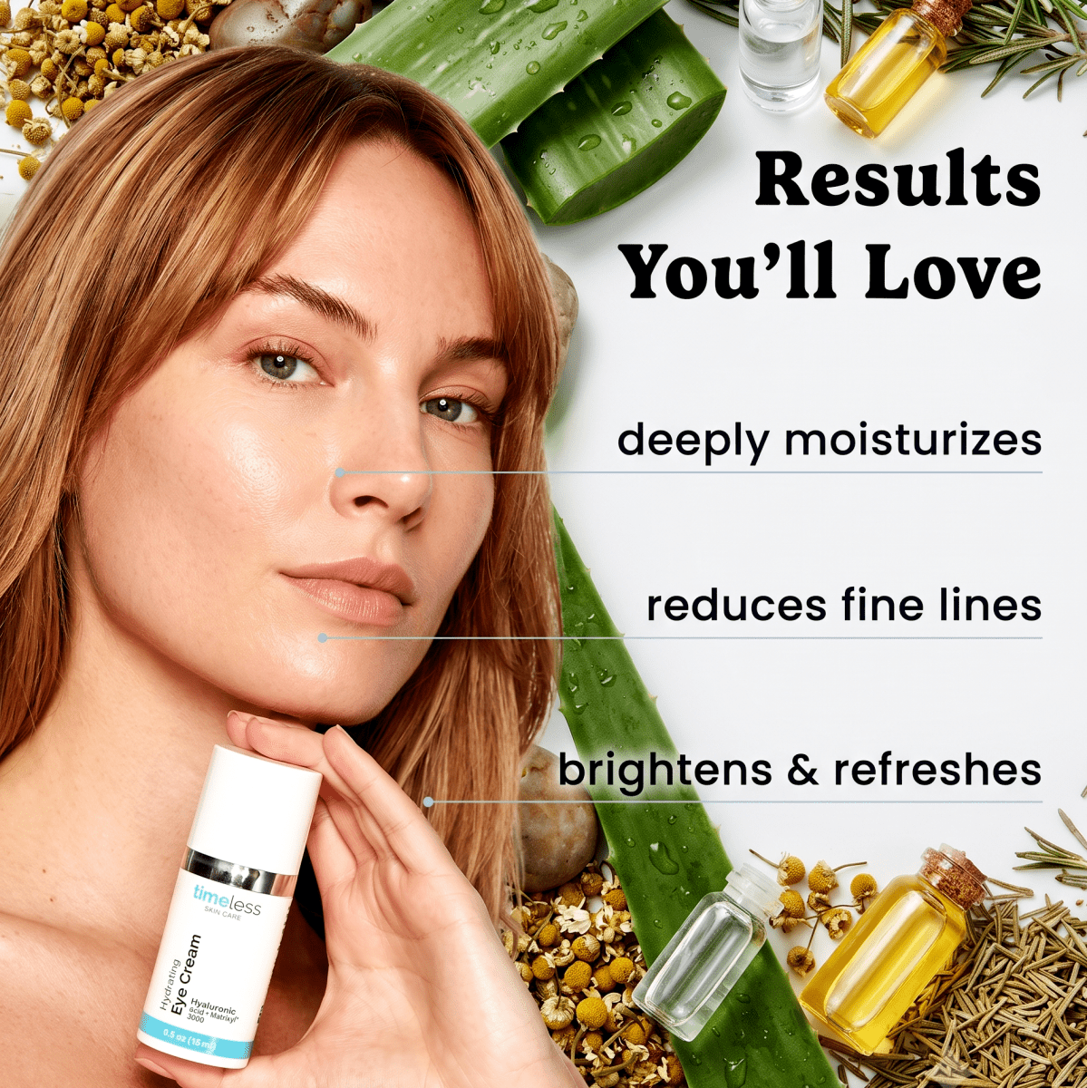 Timeless Hydrating Eye Cream 15ml | Matrixyl 3000 | AmiGlow NZ - AmiGlow